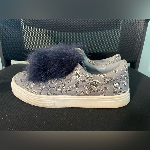 Sam Edelman Laya Blue Platform Pom Pom Floral Sneakers Size 8 - Picture 2 of 7